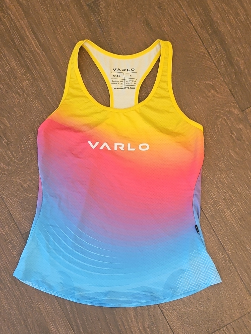Women's Yellow to Blue Gradient Racerback Tank Top